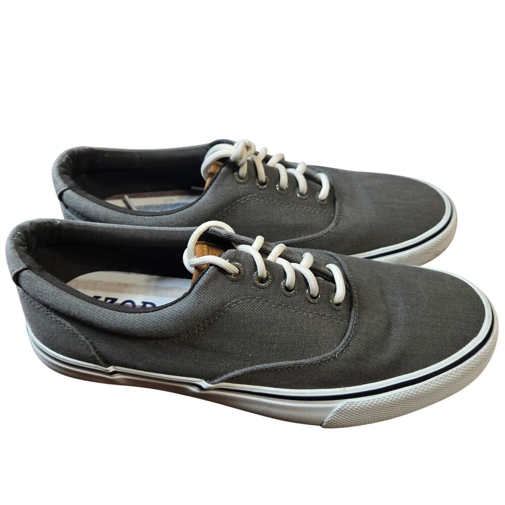 Men's 8 Izod Gray Casual  Tennis Shoe Memory Foam Loafers Slip On Laces
